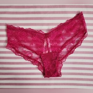 Victoria's Secret Very Sexy Pink Lace High Leg Cheeky Panties Medium Intimate